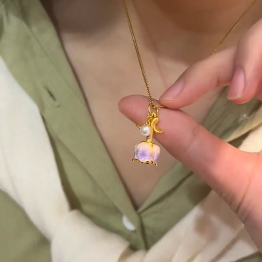 Amethyst Blooming Rose Pendant