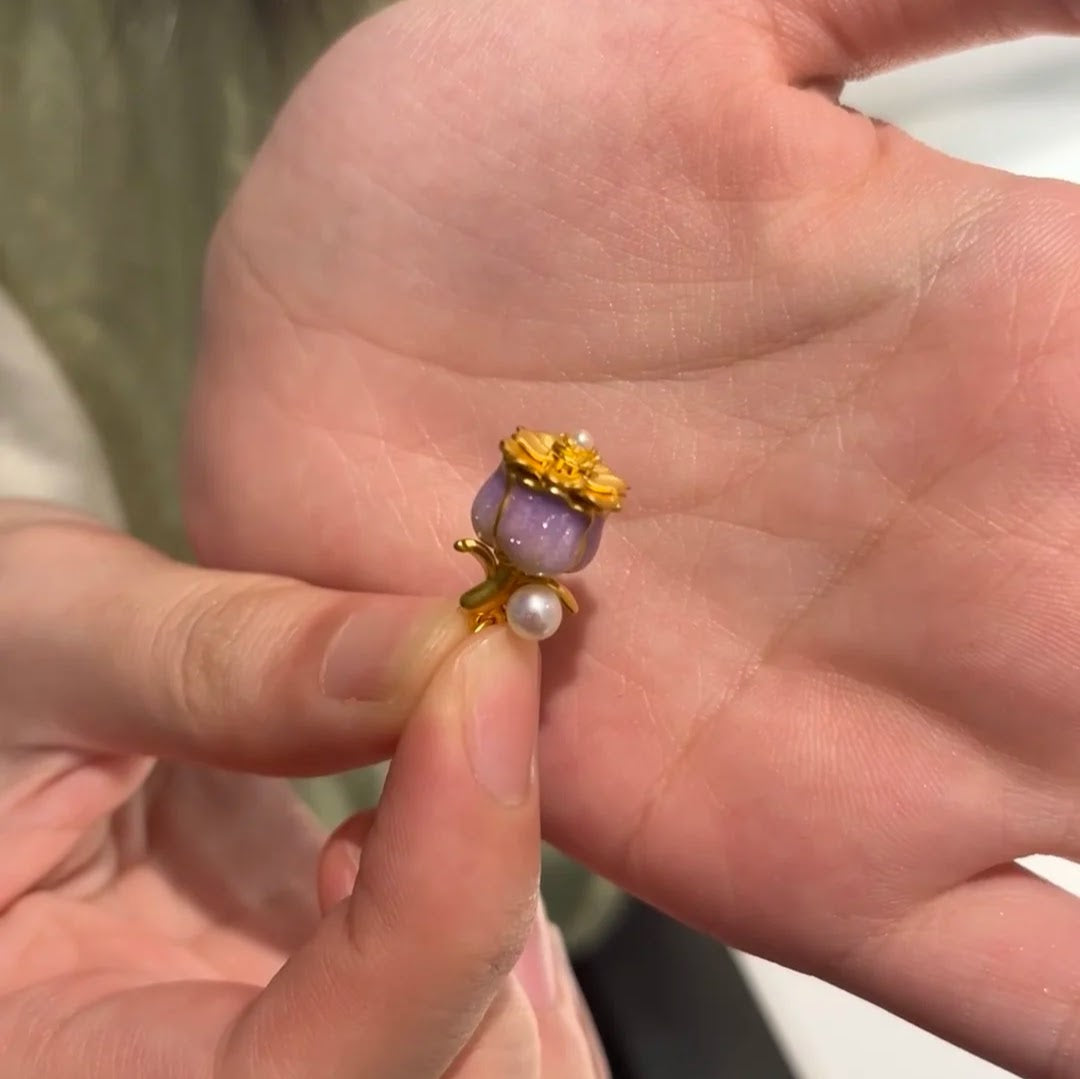 Amethyst Blooming Rose Pendant