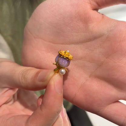 Amethyst Blooming Rose Pendant