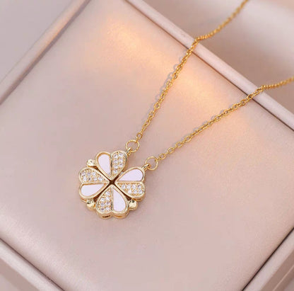 White Clover Heart Pendant